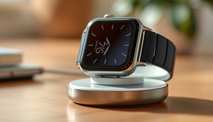 Sleek design of Apple Watch Ultra 2 on charger showing display