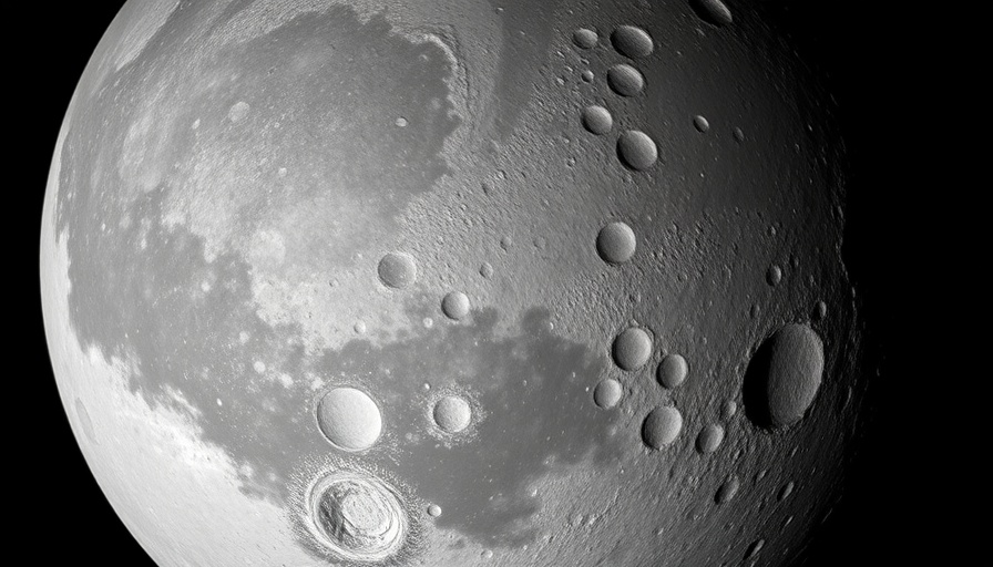 Mercury's cratered surface in detailed close-up.