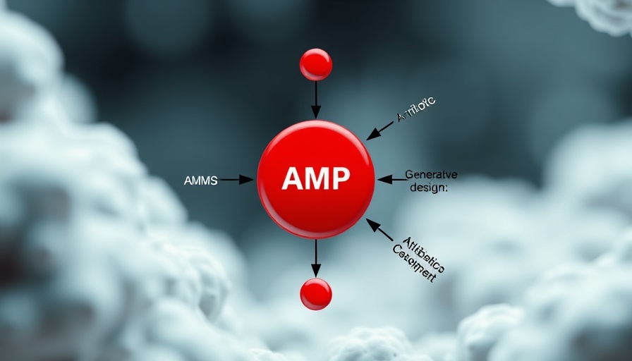 Generative AI designs antibiotics: simplified diagram illustrating process.