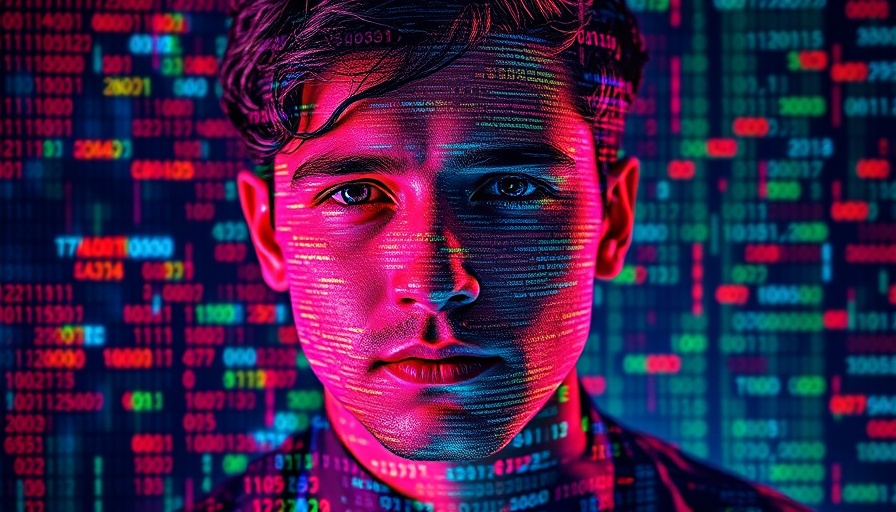 Abstract image of person obscured by digital data, AI editing scandal.