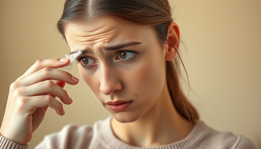 Concerned woman examining hair for dandruff, Natural Dandruff Relief with Turmeric