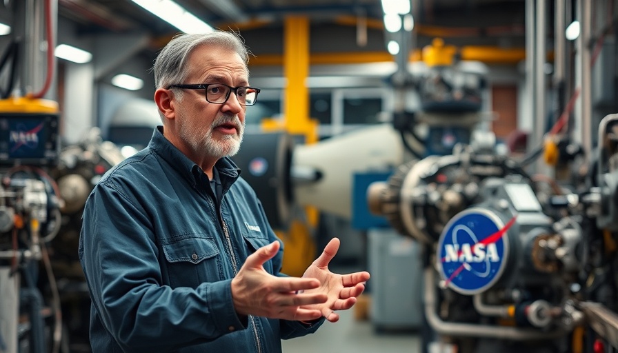 NASA associate administrator in engineering lab with machinery