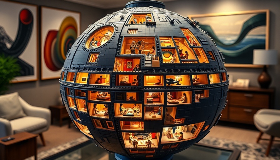 Intricate LEGO Death Star model, most expensive Lego set display.