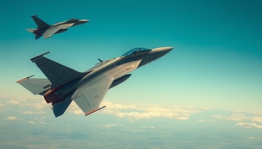 US-made fighter jets performing aerial maneuvers in clear sky.