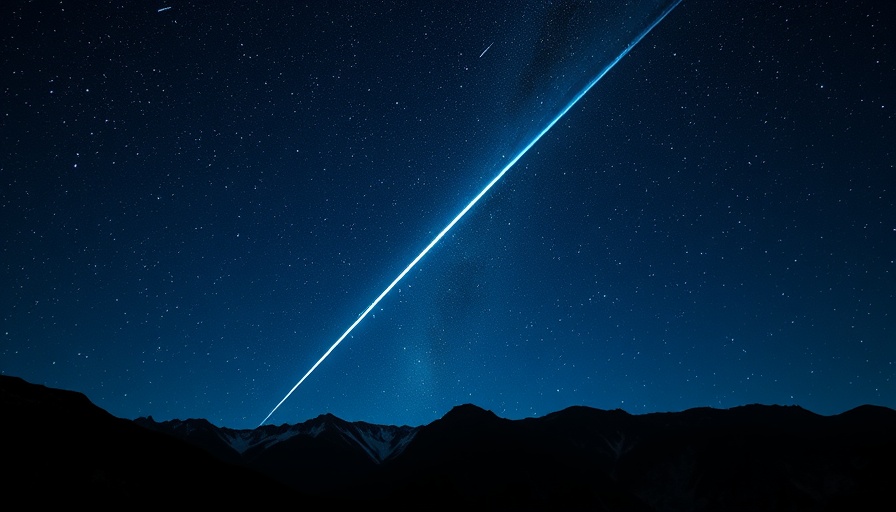 September Epsilon Perseids meteor shower under a starry night sky.