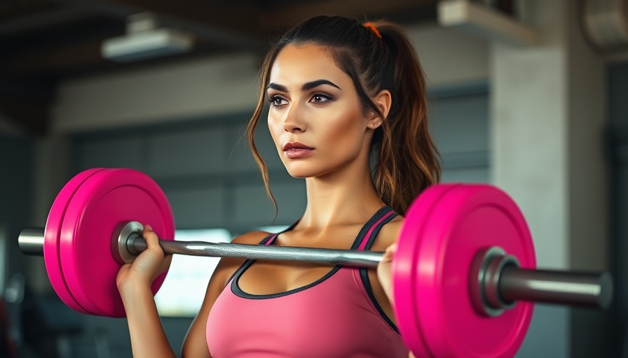 Woman performing strength exercises with barbell for walking power.