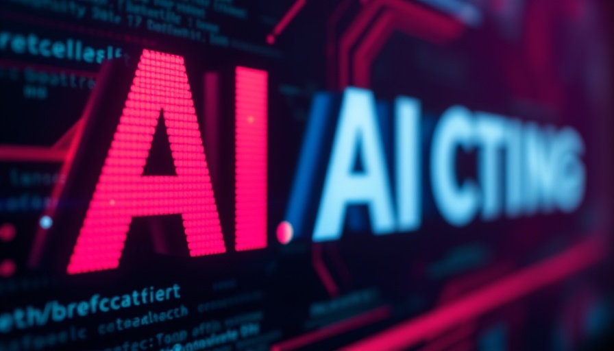 Futuristic AI text and logo, vibrant neon glow, AI-animated film debut.