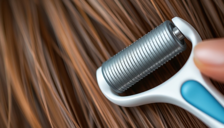 Derma roller for hair growth application in close-up view.