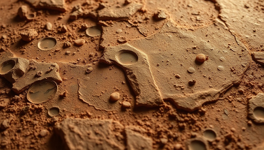 Close-up of Martian terrain showcasing volcanic rock textures.