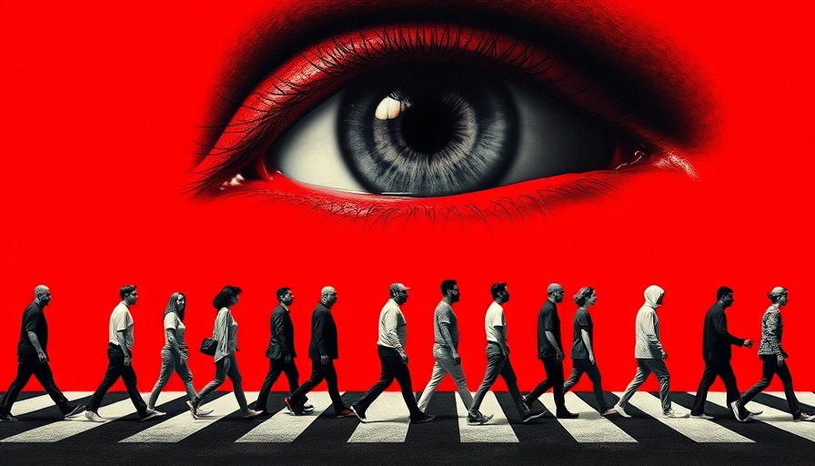 Surreal depiction of China's surveillance industry's impact on pedestrians