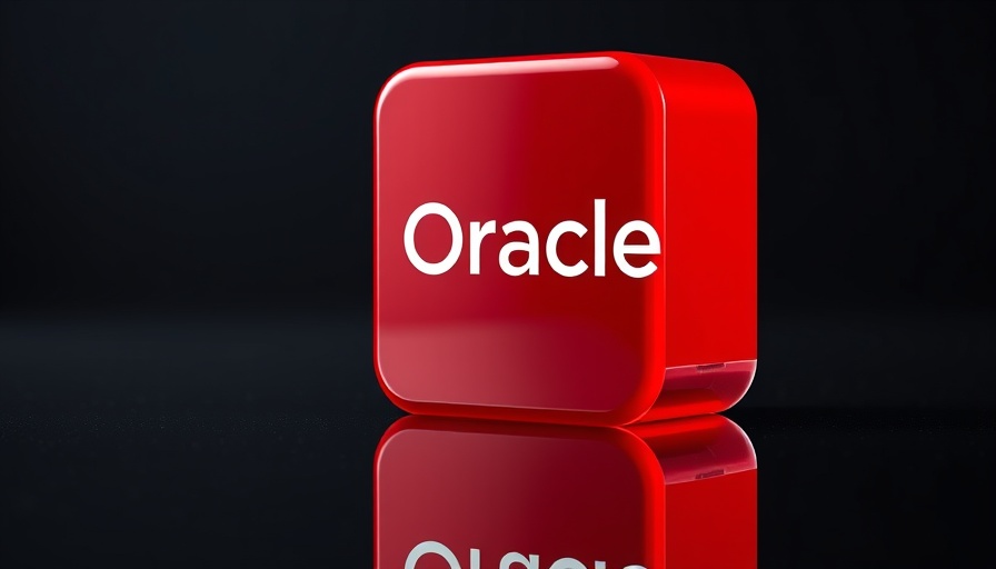 AI hype financial implications symbolized by a glossy Oracle cube on red surface.