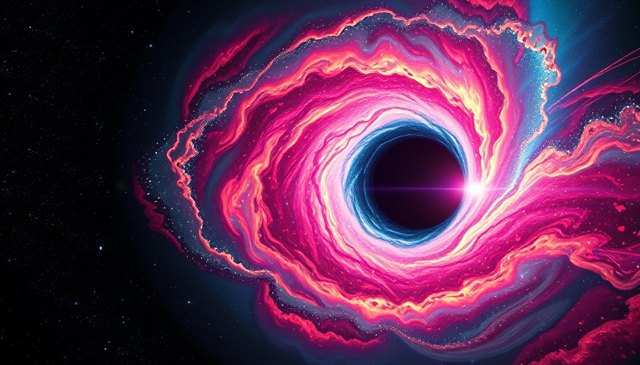 Illustration of rogue black hole discovery with vivid cosmic elements.