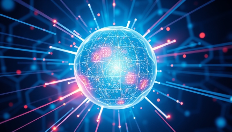 Futuristic digital sphere representing quantum computing.