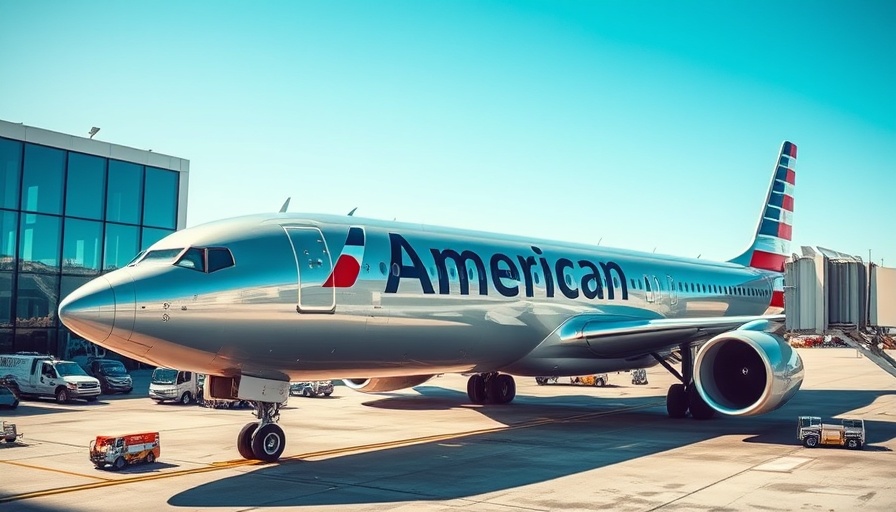 American Airlines plane at airport gate highlighting profit margin gap.