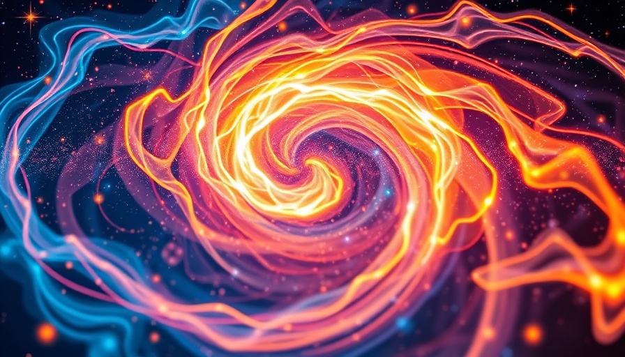 Visual representation of quantum computing energy vortexes.