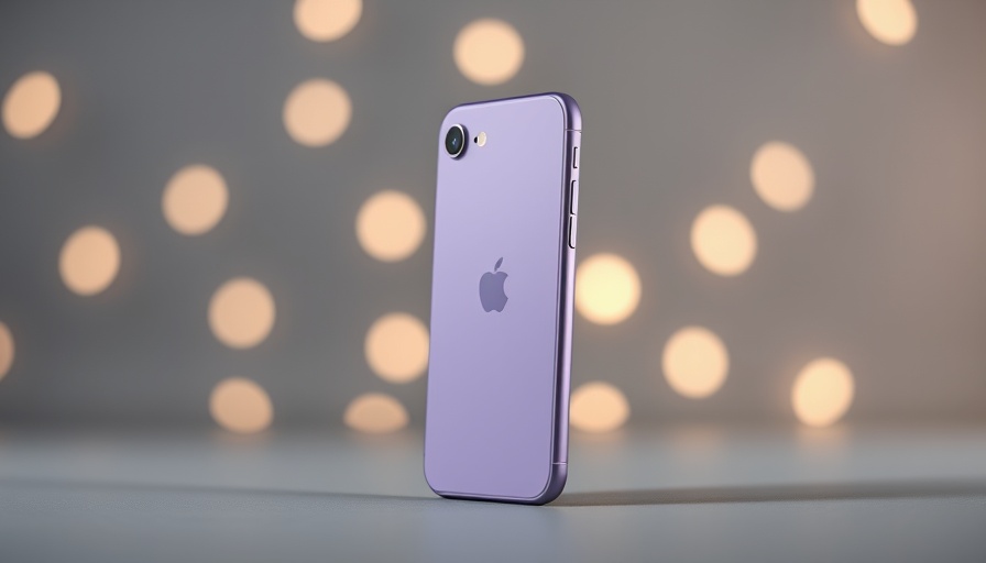 Sleek lavender Premium Value iPhone 17 with soft lights.