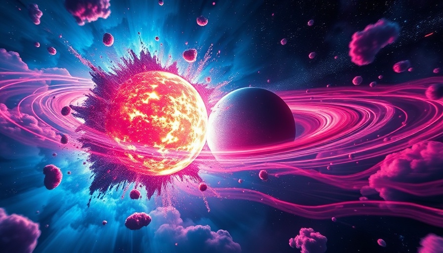Dynamic cosmic scene showing Mercury formation in space.