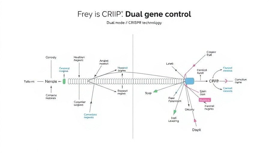 Diagram illustrating dual-mode CRISPR gene control process.