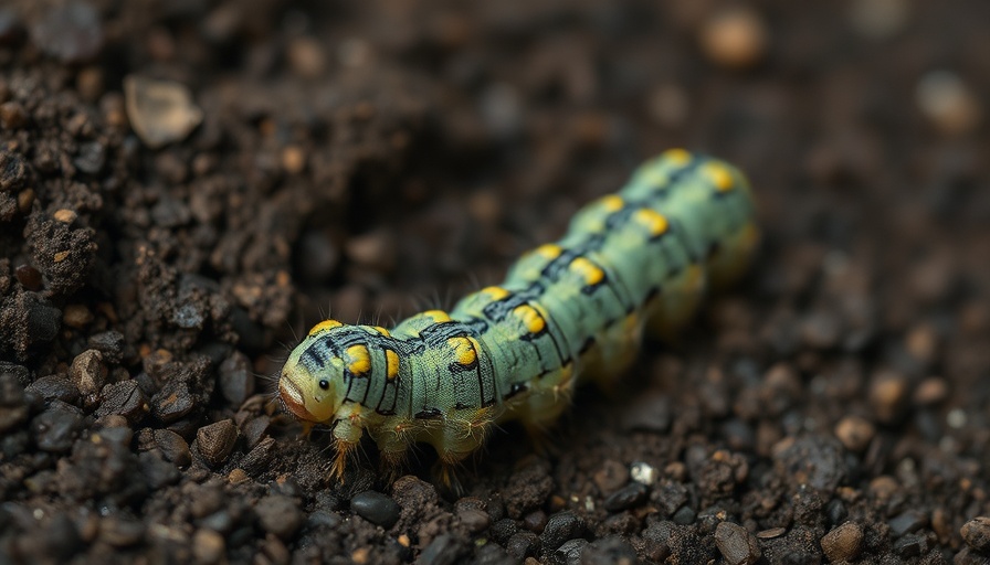 Close-up of caterpillar, illustrating pest resistance to Bt corn.