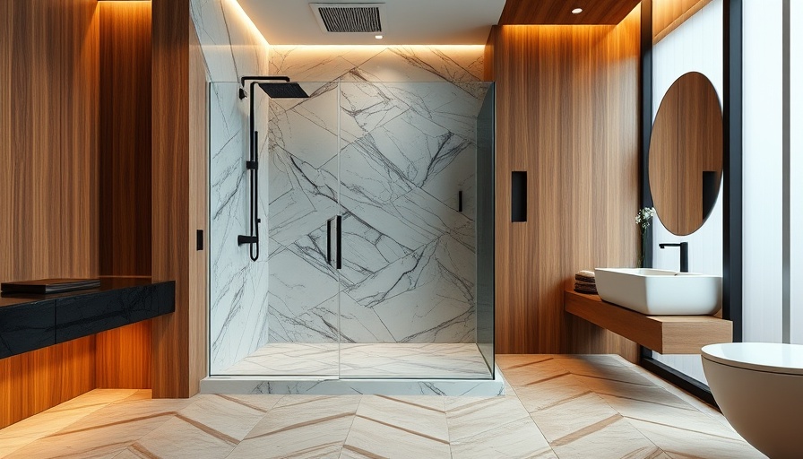 Luxurious modern shower in elegant bathroom showcasing consumer technology