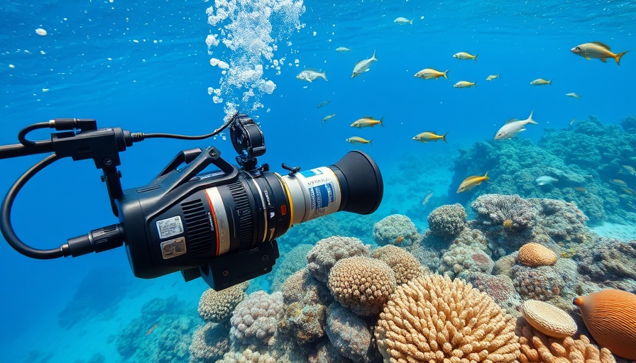 Advanced underwater equipment captures fish sounds in coral reef.