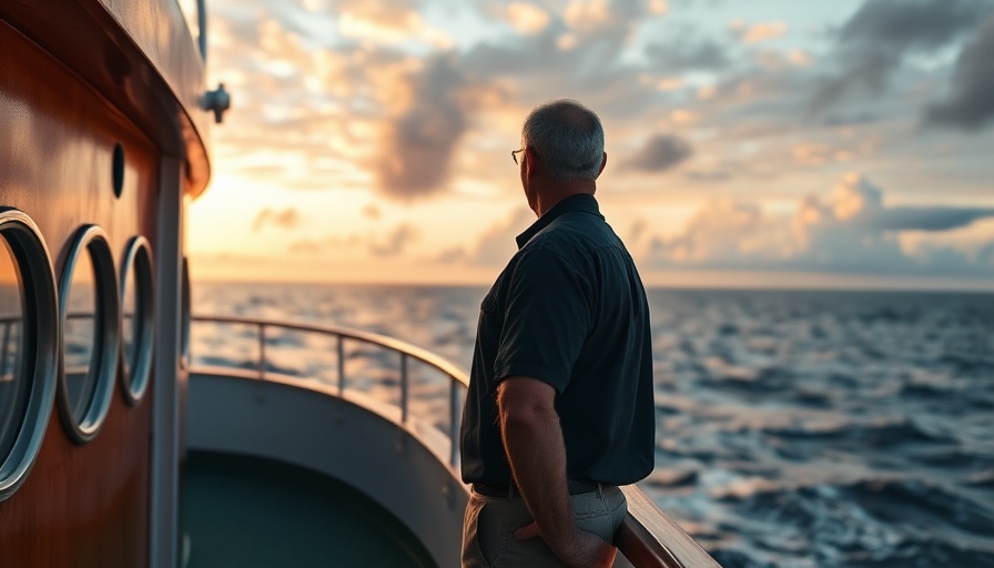 Man gazing over the ocean from a ship, representing China's New Nature Reserve.