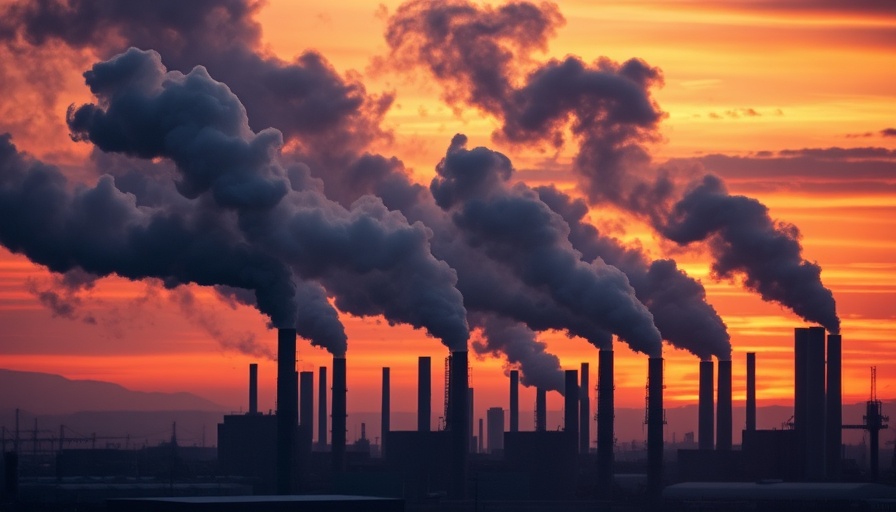 Industrial smoke during sunset illustrating air pollution impact