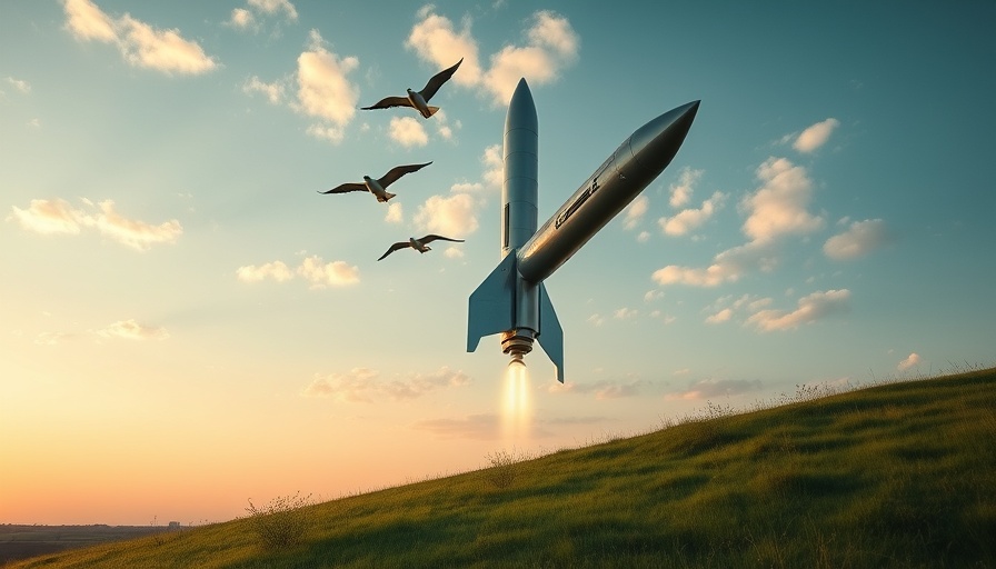 SpaceX rocket with birds above, highlighting Mars mission preparations.