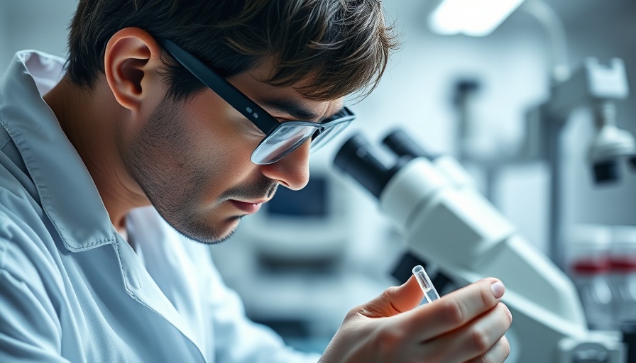 Scientist working in lab under microscope focusing on samples.