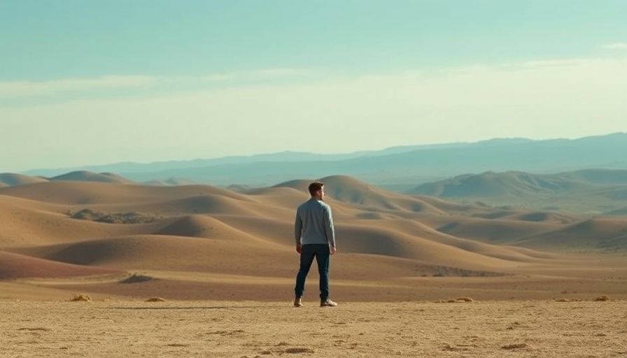 A contemplative figure in open landscape illustrating artificial intelligence literacy.