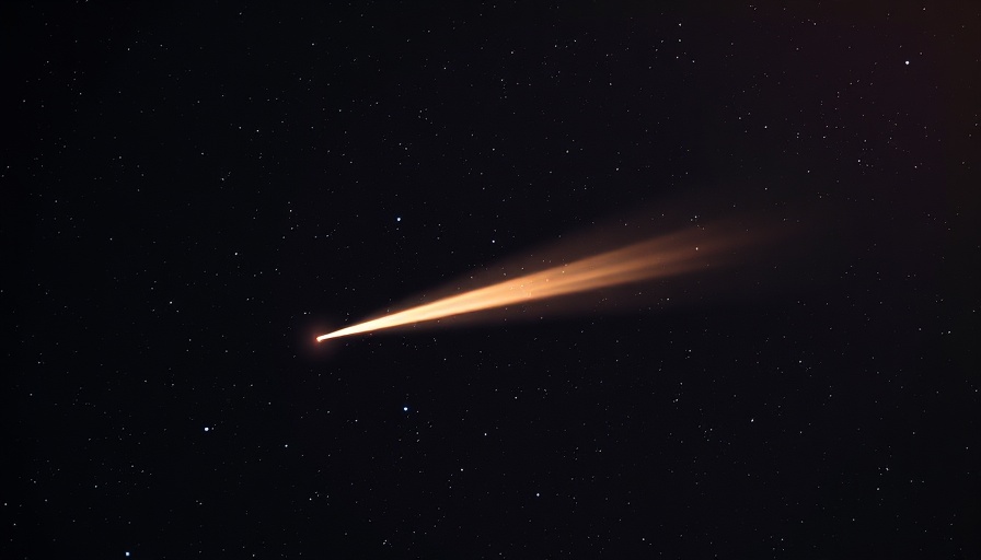 Luminous 3I/ATLAS comet gliding through space near Mars.