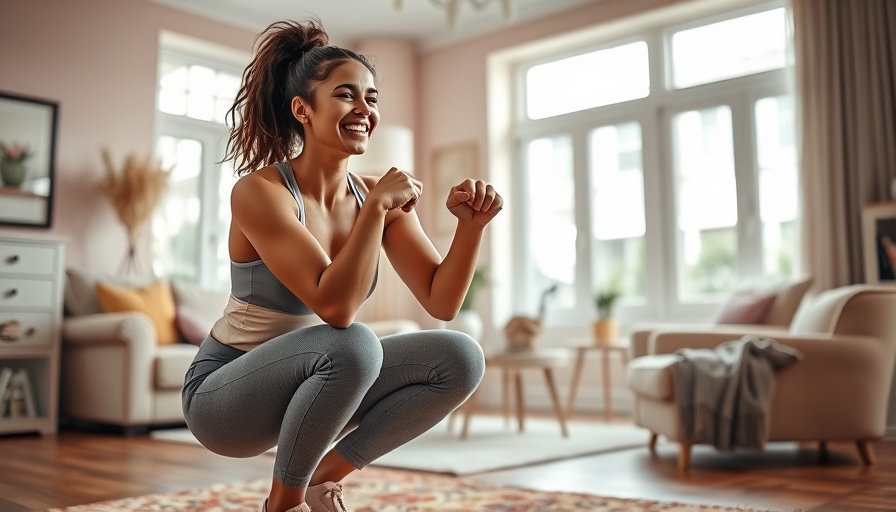 Young woman doing indoor exercises to stay fit at home.