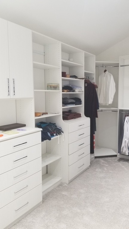 Custom Closet with Flat Fronts - Minimalist closet style