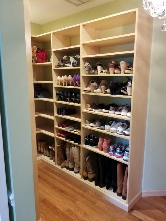 Maple Closet Shelving - Shoe Closet