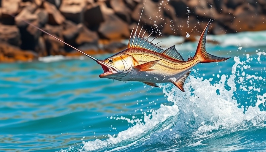 Roosterfish leaping during fishing in Cabo San Lucas
