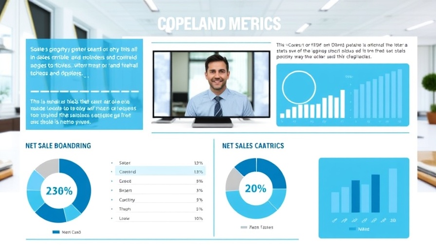 Infographic of Copeland's business metrics and sales breakdown related to water heating decarbonization.