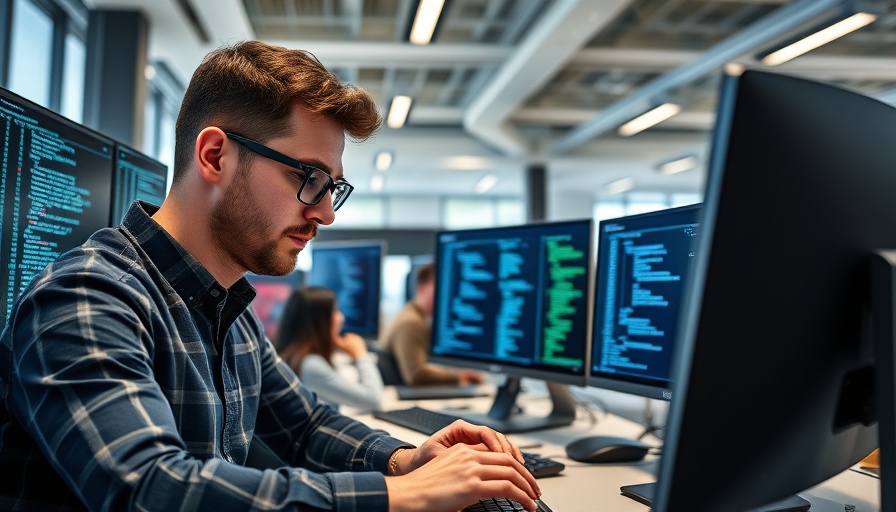 Developers coding in office, Low-Code and No-Code Platforms in Healthcare.