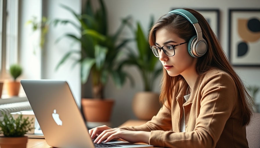Young woman focusing on laptop to improve employee productivity.
