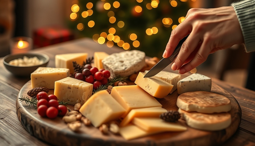 Festive cheese platter for unique cheese gifts for Christmas delivery.