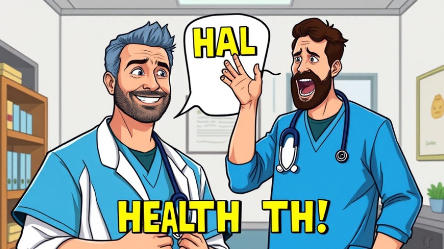 Online health scams image featuring contrasting doctors