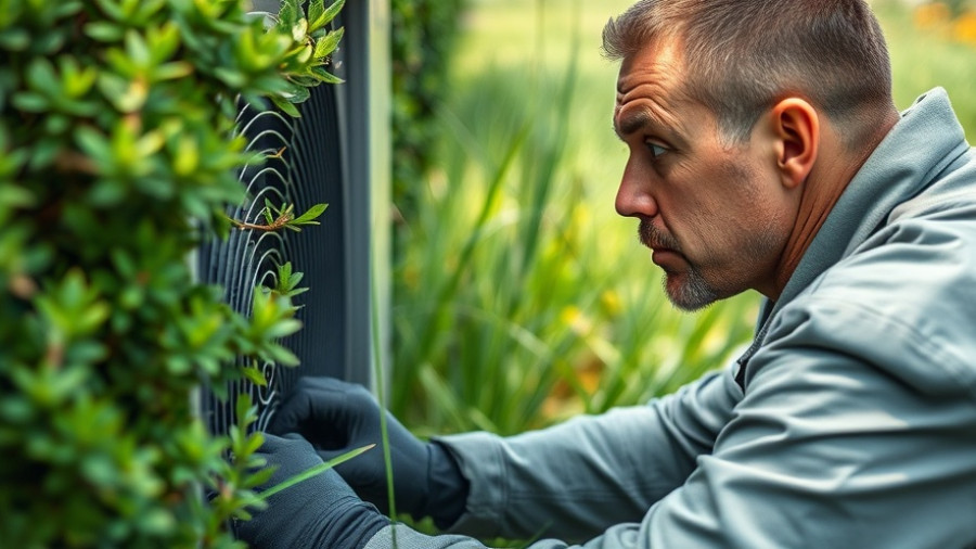 HVAC technician working on outdoor unit, depicting HVAC tariff impact.