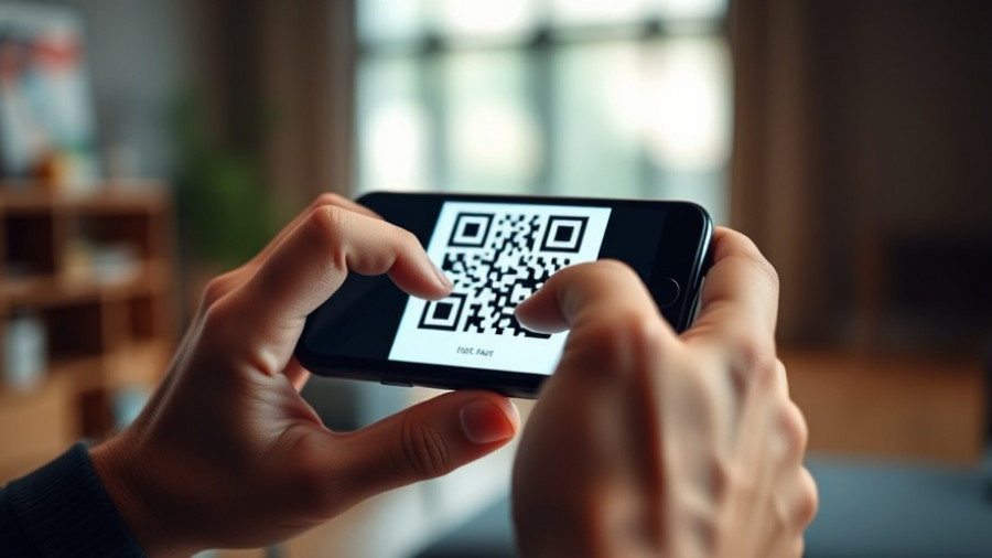 Close-up of hands using smartphone with QR code, how to register a business