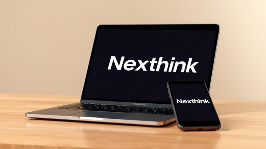 Nexthink logo on laptop and smartphone, illustrating acquisition news.