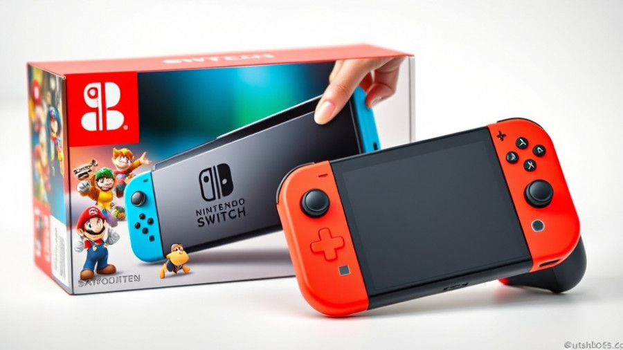 Colorful Nintendo Switch deals display showcasing packaging and console, vibrant.