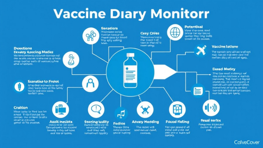 Infographic explaining continuous vaccine quality monitoring process with icons and text.