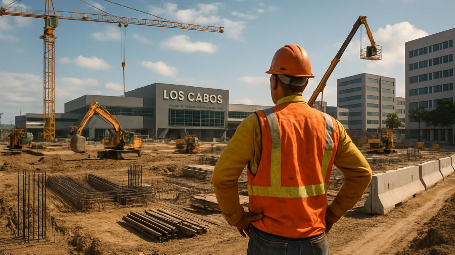 Los Cabos Airport traffic improvement site, construction underway.