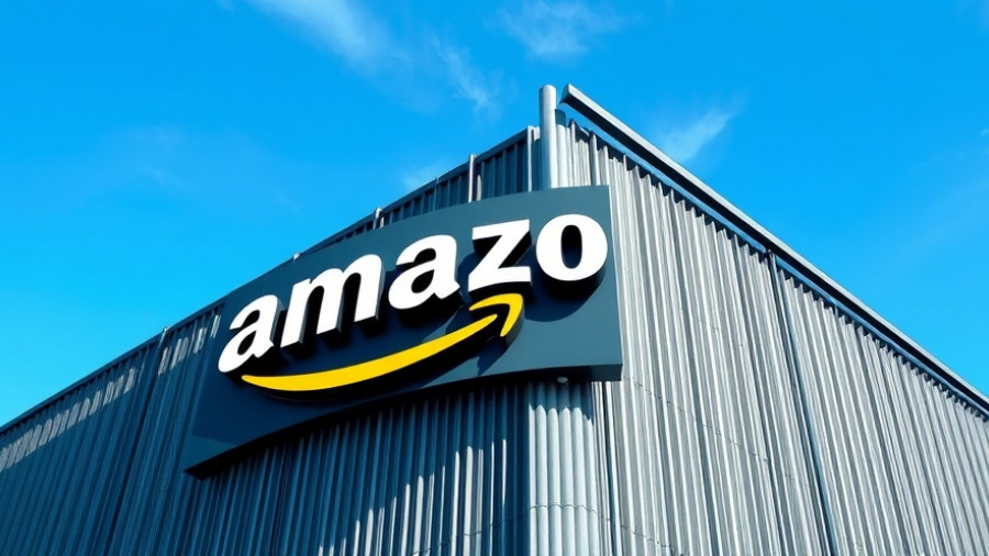 Amazon logo on building facade related to earnings report 2025.