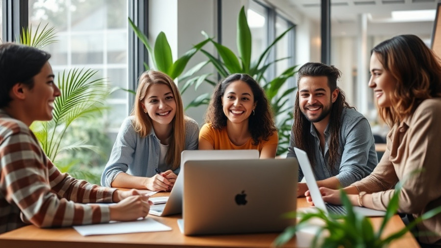 Young adults collaborating on easy ways to save money, bright meeting room.