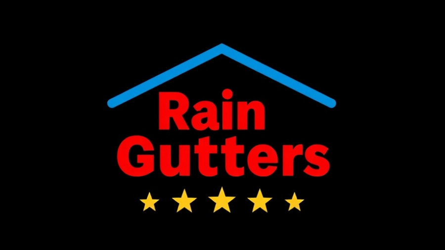Rain Gutters logo with stars for rain gutter repair Salt Lake City.
