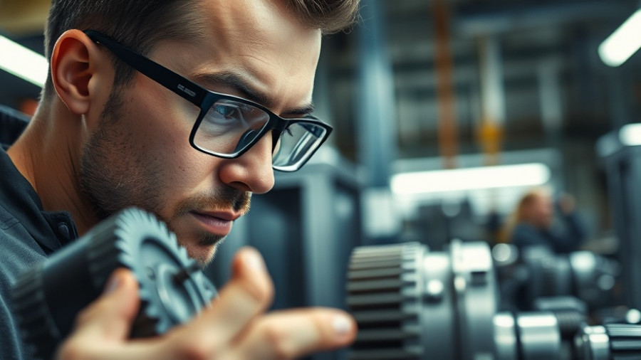 Technician ensuring metalworking precision in an industrial workshop.